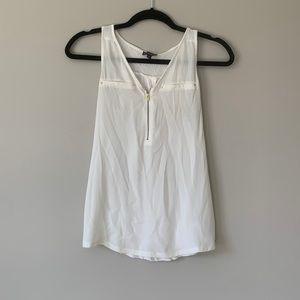 Sheer tank top with zipper detailing